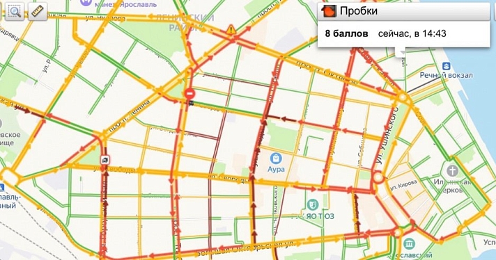 Это надолго: ярославцы встали в восьмибалльные пробки