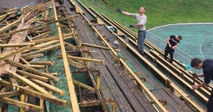 На стадионе «Спартаковец» в Ярославле начали ремонт трибун